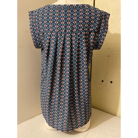 Pleione Women's‎ Size Medium Blouses Cap Sleeve Geometric Preppy Boho - Picture 2 of 6